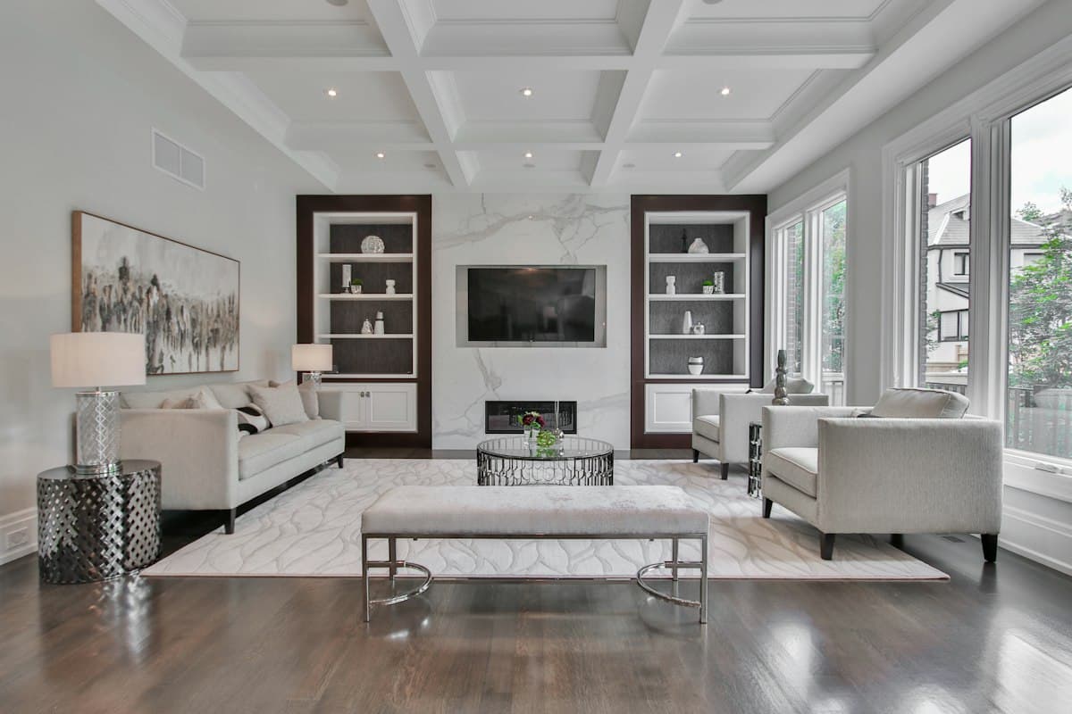 Sala de doble altura del Penthouse Condesa